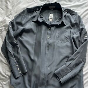 Soft Surroundings Light Blue Button-Up Shirt